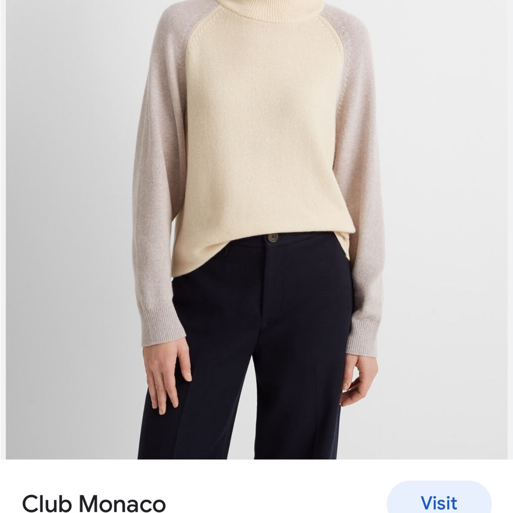 Club Monaco colour block turtle neck sweater